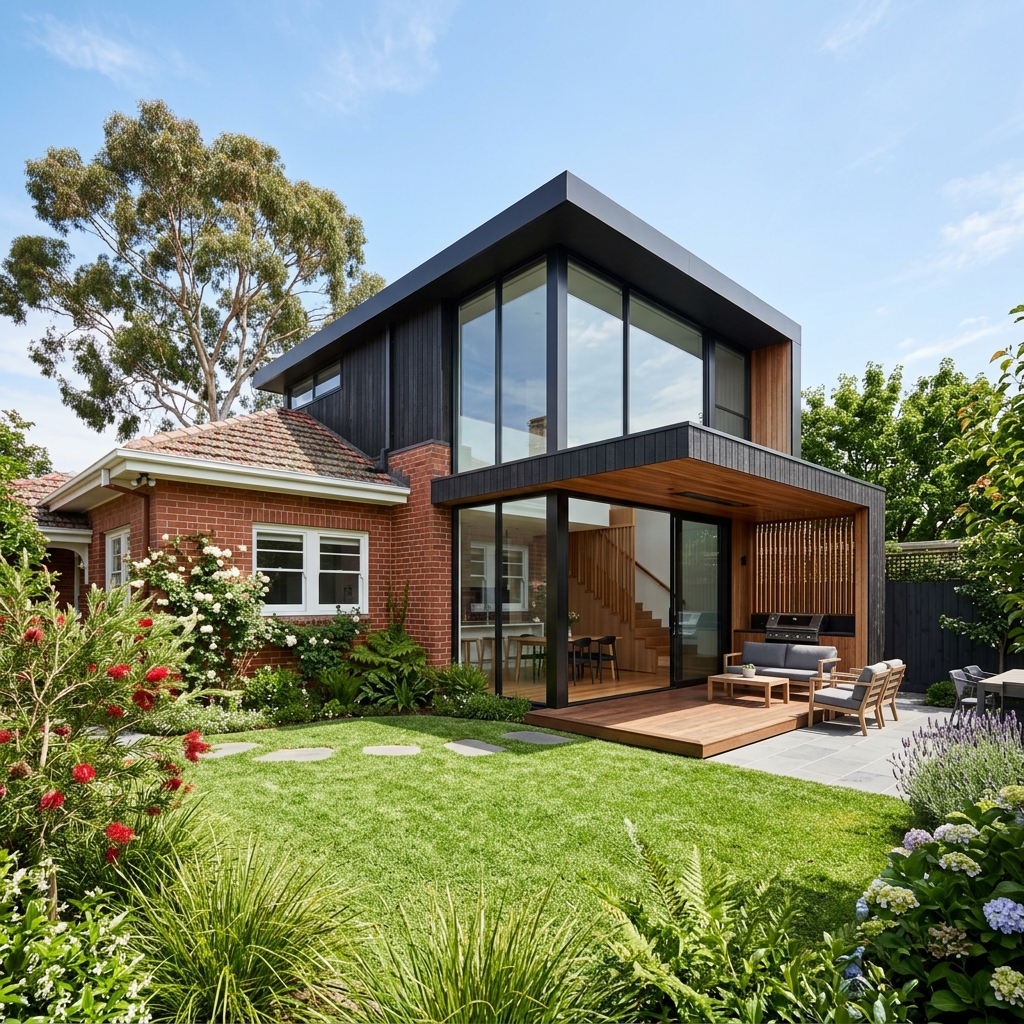 High-end double storey home extension by Uppal Constructions